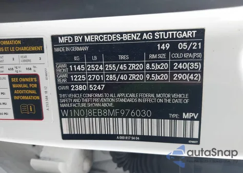 2021 Mercedes-Benz Glc 300 4Matic Coupe z USA, uszkodzony, nr VIN W1N0J8EB8MF976030